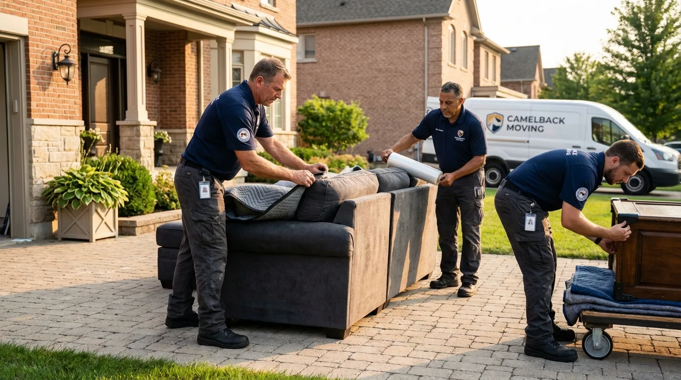 Large estate moving crew wrapping furniture in Reserve, NM